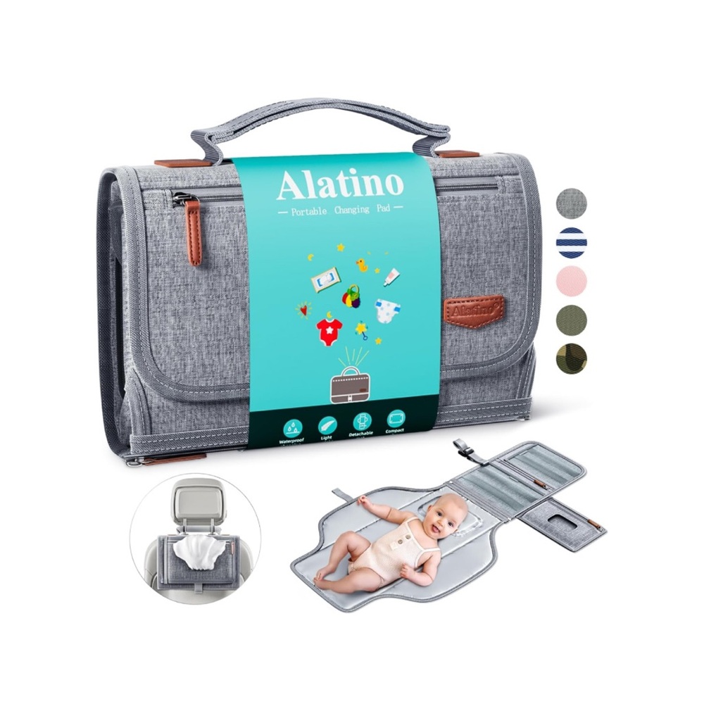 NWOT Alatino Portable Changing Pad for Baby Grey